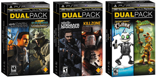 Sony เปิดตัวเกม PSP Dual Packs ใหม่ 3 แพ็คด้วยกันสำหรับนักสะสมแพ็คละ 450 บาทเท่านั้น