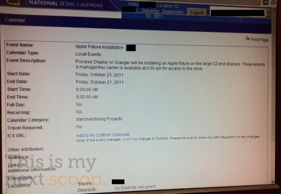 หลุดจาก Best Buy iPhone 5 วางจำหน่ายในวันที่ 21 ตุลาคม 2011 ตั้งแต่เวลา 6 โมงเช้าเป็นต้นไป