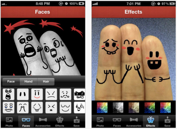 Appfree!! มาสร้างรอยยิ้มบนปลายนิ้วสุดฮากับ Cool Finger Faces แจกฟรีบน iPhone