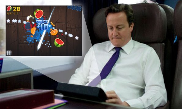 นายกรัฐมนตรีอังกฤษปัดติดเกม Fruit Ninja บน iPad จนเสียงาน