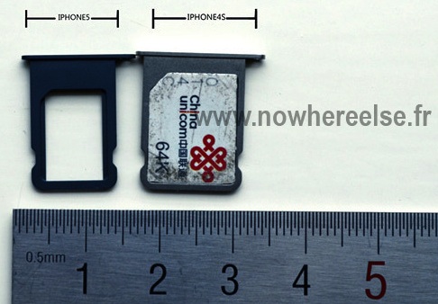 เผยภาพถาดใส่ Nano-SIM ของ iPhone 5 ที่เล็กลงกว่าเดิม