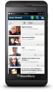 KEEK "MOST VIEWED" SCREEN ON BLACKBERRY Z10
