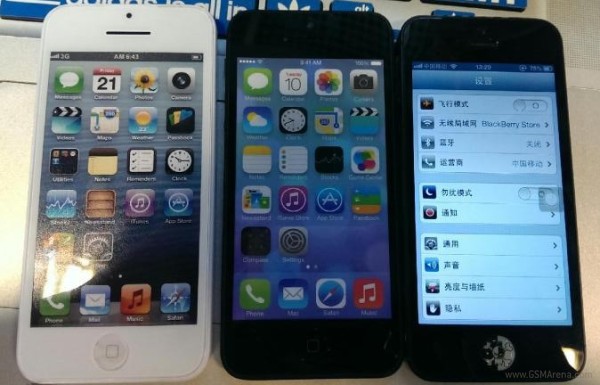 ชมม็อคอัพ iPhone 5S สีดำเทียบกับ iPhone 5C และ iPhone 5 ล่าสุดจากประเทศจีน