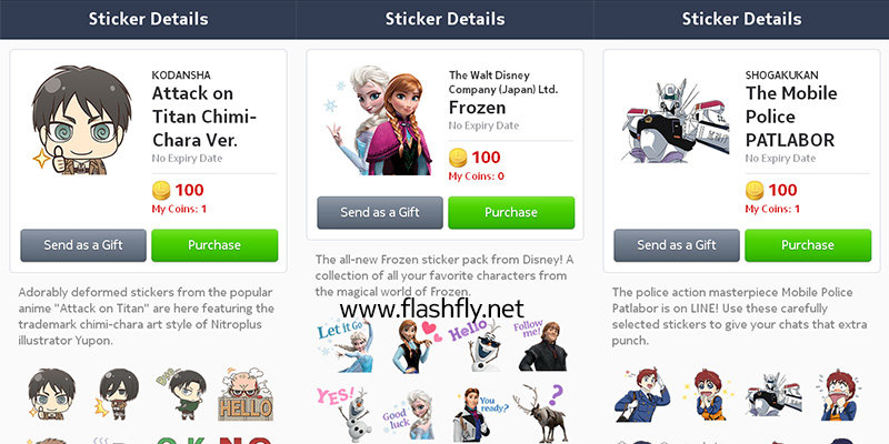LINE วางจำหน่ายสติ๊กเกอร์การ์ตูนดัง Attack on Titan ,Batman ,หุ่นยนต์มือปราบ Patlabor และ คำสาปราชินีหิมะ Frozen และอีกเพียบ