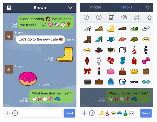 LINE สำหรับ Android เพิ่มลูกเล่นใหม่ Sticons ลูกผสมระหว่าง Stickers และ Emojicon