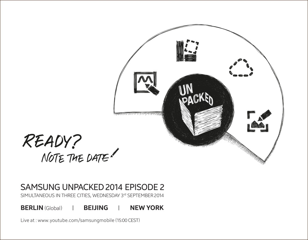 Samsung ยืนยันชัดเจน Galaxy Note 4 จะเปิดตัวทางการในงาน Unpacked 2014 วันที่ 3 กันยายนนี้