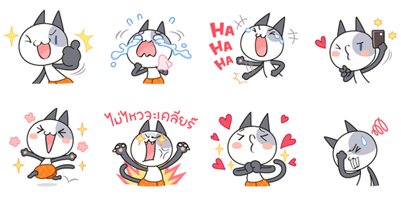 Facebook เปิดตัวสติ๊กเกอร์ชื่อนัวเนียแมวไทยนุ่งโจงกระเบนเพื่อคนไทยเป็นครั้งแรก