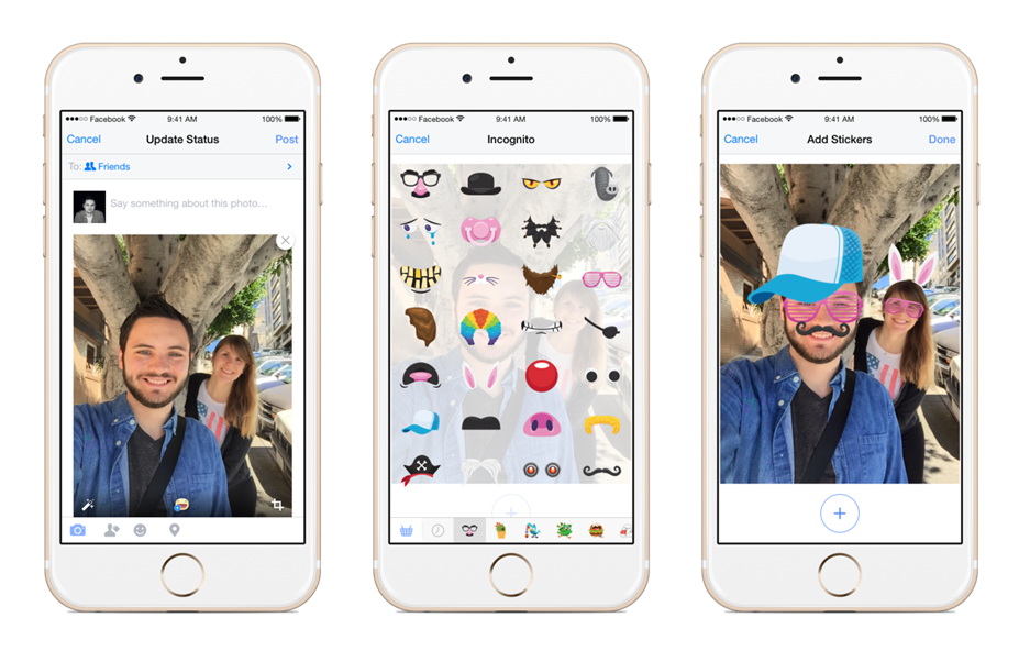 Facebook เปิดตัวสติ๊กเกอร์ชุดใหม่ ให้ผู้ใช้งานสามารถตกแต่งรูปภาพด้วยพร็อบต่างๆสนุกยิ่งขึ้น