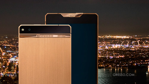 Gresso Regal Gold สมาร์ทโฟน Android ไทเทเนียมเคลือบทองคำ 18K สุดหรูมีเพียง 999 เครื่องเท่านั้น