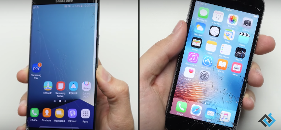 ชมคลิปทดสอบ Drop Test ระหว่าง Galaxy Note 7 และ iPhone 6s ใครจะแกร่งกว่ากันเชิญชม