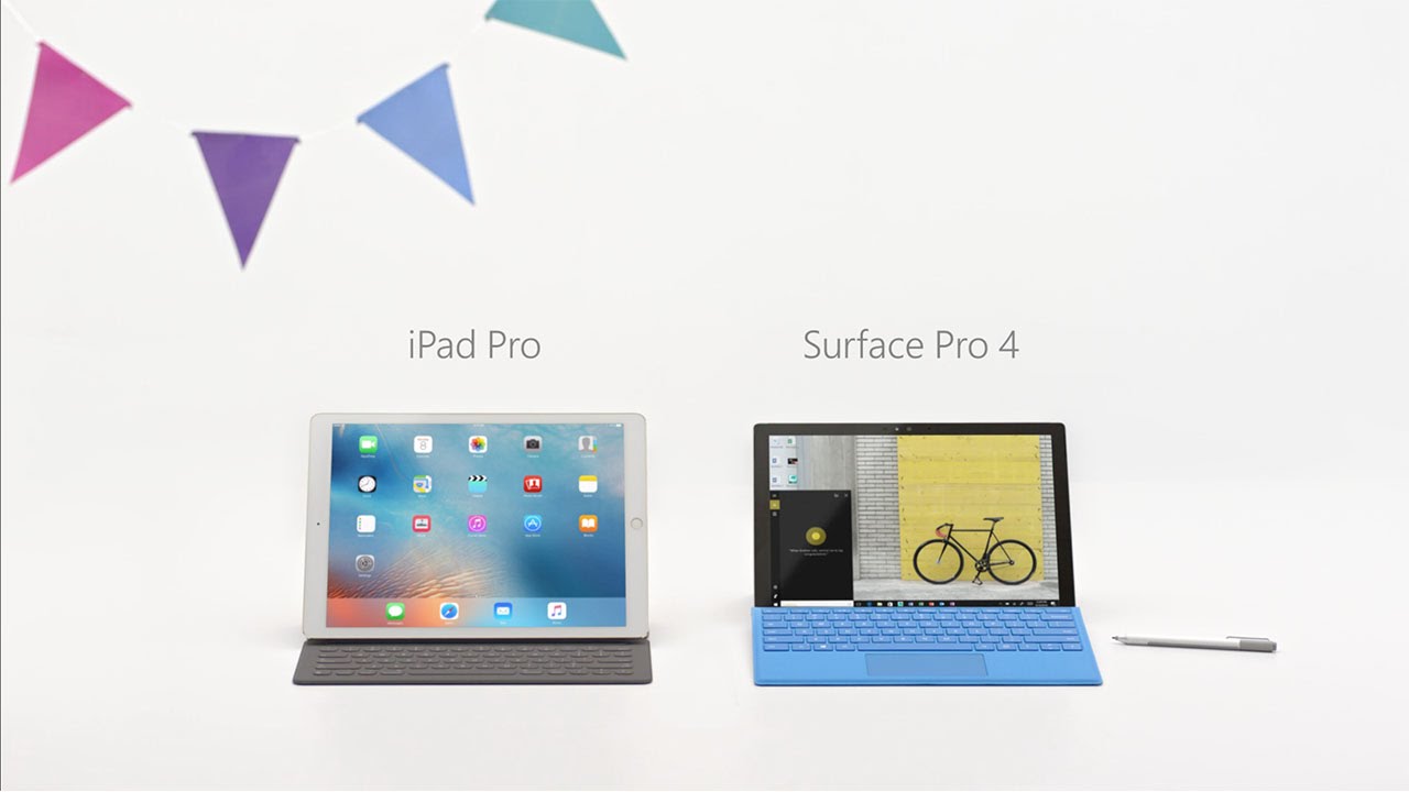 Microsoft จัดหนัก!! นำ Surface Pro 4 เทียบกับ iPad Pro ใครกันแน่คือคอมพิวเตอร์ (ชมคลิป)