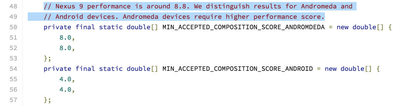 Andromeda-performance-scores