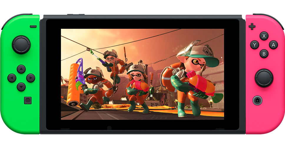 Nintendo Switch ได้รับสีสันใหม่ เขียว-ชมพู ตามธีมเกม Splatoon 2 พร้อม Pro Controller และกระเป๋าใส่คอนโซล