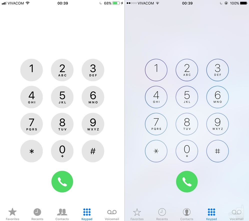 ios11-vs-ios10-Dialer
