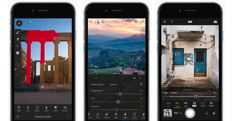Lightroom สำหรับ iOS เพิ่มเครื่องเลือกหัวแปรงด้วย 3D Touch หรือ Apple Pencil