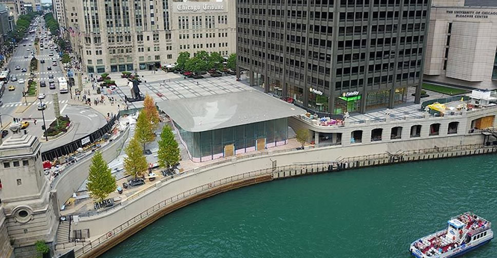 Apple Store แห่งใหม่ริมแม่น้ำชิคาโก พร้อมเปิดให้บริการ 20 ตุลาคมนี้