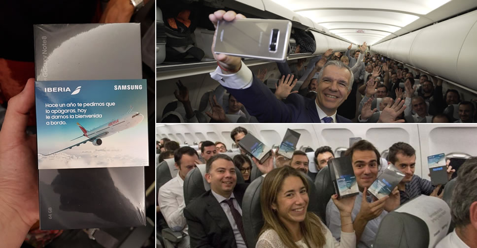 สุดเซอร์ไพรส์!! สายการบินในสเปนแจก Samsung Galaxy Note 8 ให้กับผู้โดยสารฟรี!! 200 เครื่อง