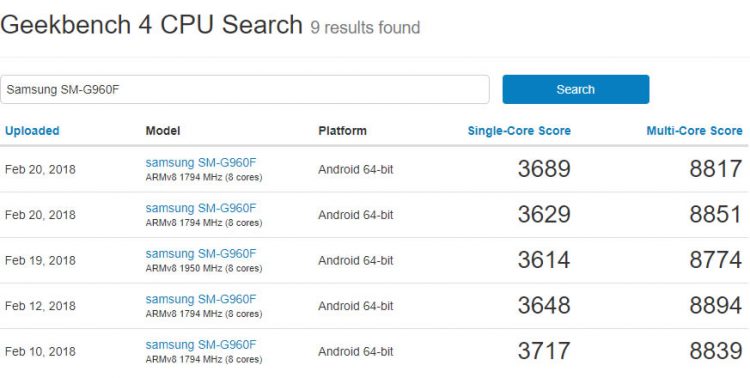 Samsung Galaxy S9+ เวอร์ชั่น Exynos ทำคะแนนสูงกว่า Galaxy S9 แม้ใช้ชิปรุ่นเดียวกัน