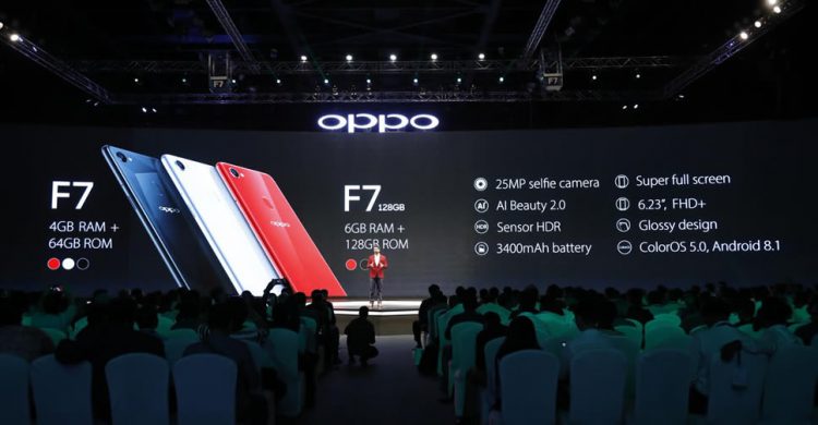 OPPO F7 เปิดตัวทางการแล้ว มากับชิป Helio P60 แรม 6GB รอม 128GB กล้องเซลฟี่ 25MP จอแสดงผล 19:9