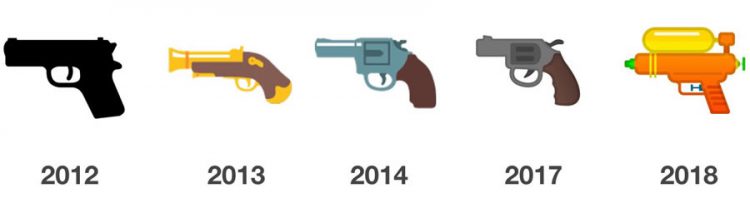 Google ออกแบบอีโมจิรูปปืนพก ให้กลายเป็นปืนฉีดน้ำ