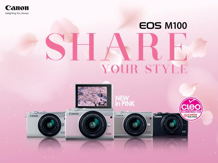 แคนนอน เผยโฉมกล้องมิเรอร์เลส EOS M100 ซากุระพิงค์ ลิมิเตทอิดิชั่น สุดคิ้วท์ เอาใจสาวๆ คาวาอี้ ให้พร้อมเซลฟี่ทุกสถานการณ์