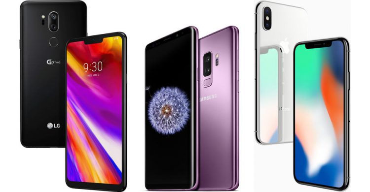 เปรียบเทียบสเปก LG G7 ThinQ vs Galaxy S9+ vs iPhone X