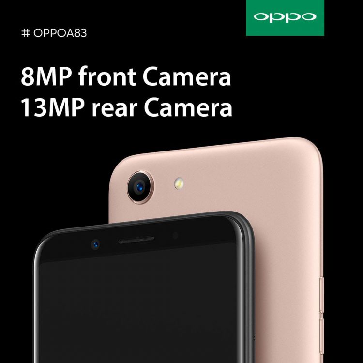 “ออปโป้” ปรับราคา OPPO A83 2018 32GB เหลือเพียง 5,990 บาท ชูจุดเด่นด้วยเซลฟี่ AI Beautyและ Ultra-HD ภาพถ่ายความละเอียด 50 ล้านพิกเซล