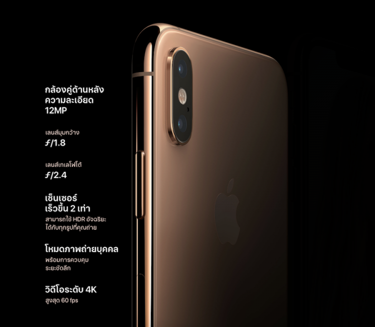 iPhone Xs และ iPhone Xs Max มาพร้อมจอภาพที่ดีที่สุดและใหญ่ที่สุดบน iPhone มีขนาด 5.8 นิ้ว และ 6.5 นิ้ว พร้อมด้วยชิพ A12 Bionic และระบบกล้องคู่สุดล้ำ