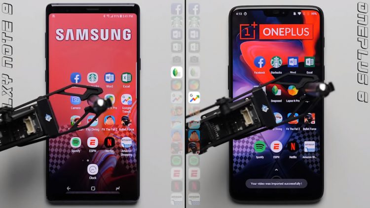 เปรียบเทียบความเร็ว Samsung Galaxy Note 9 vs OnePlus 6 ทั้งคู่มากับชิป Snapdragon 845 แรม 8GB