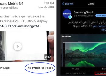 พลาดอย่างแรง!! Samsung โปรโมท Galaxy Note 9 ผ่าน Twitter แต่โพสต์จาก iPhone