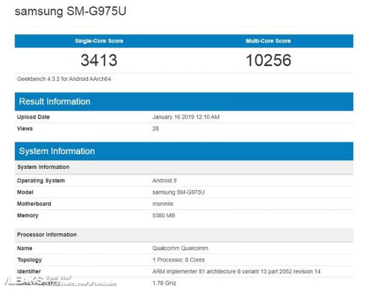 ผลทดสอบ Samsung Galaxy S10+ จากแอพ Geekbench ยังได้คะแนนน้อยกว่า iPhone XS