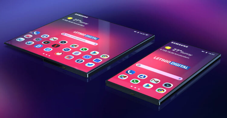 ชมภาพเรนเดอร์ Samsung Galaxy F สมาร์ทโฟนพับได้ ที่อยู่ในวีดีโอทีเซอร์ของ Samsung