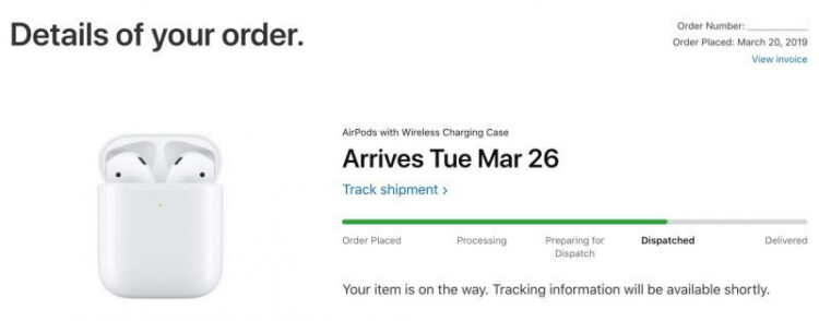 Apple เริ่มจัดส่ง AirPods ให้กับผู้ที่สั่งซื้อเป็นกลุ่มแรกแล้ว คาดว่าจะส่งถึงลูกค้าได้ไวที่สุดในวันที่ 26 มีนาคมนี้