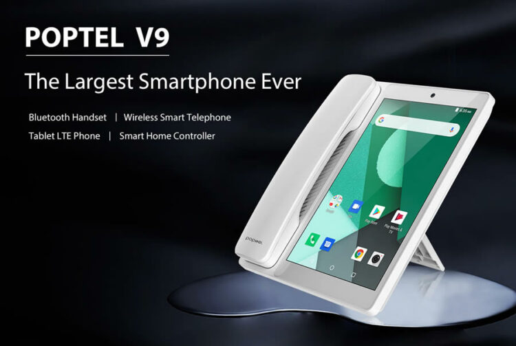 Poptel V9 โทรศัพท์ Android ที่ใหญ่ที่สุดในโลก ใช้งานเหมือนแท็บเล็ต มาพร้อมหูฟัง Bluetooth แบบโทรศัพท์บ้าน