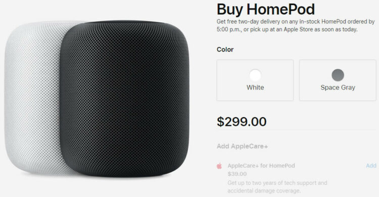 Apple หั่นราคา HomePod ลงทันที $50 เหลือเพียง $299 หรือราว 9,500 บาทเท่านั้น