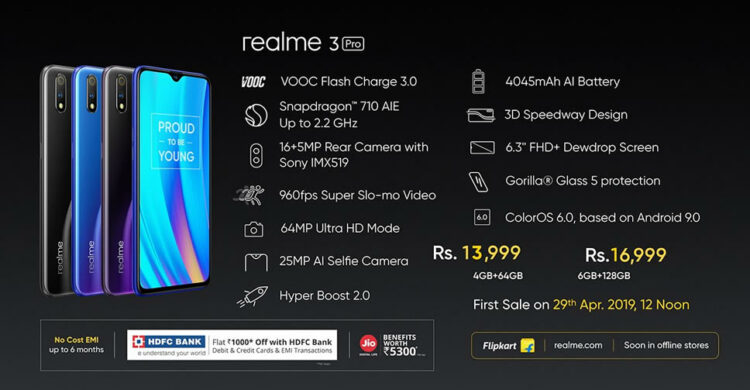 Realme 3 Pro เปิดตัวทางการ!! มากับชิป Snapdragon 710 กล้องคู่หลัง Sony IMX519 พร้อมโหมด Nightscape, Super Slo-Mo เริ่มต้นราว 6,999 บาท