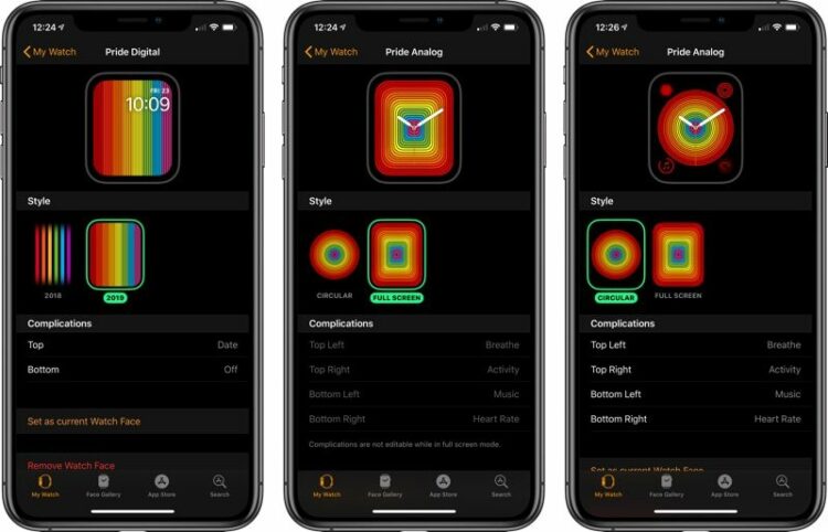 Apple เพิ่มหน้าปัดสีรุ้งใหม่ Pride Watch Face สำหรับ Apple Watch หลังจากอัพเดท watchOS 5.2.1 เวอร์ชั่นใหม่ล่าสุด