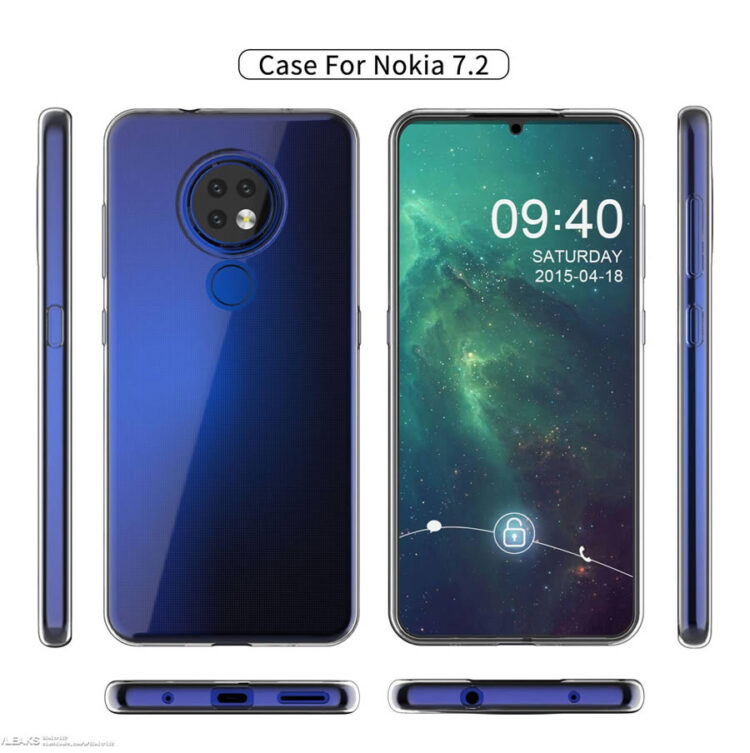 Nokia 7.2 จะมาพร้อมกล้องหลัง 3 ตัว วางอยู่ในกรอบวงกลม อ้างอิงจากผู้ผลิตเคส