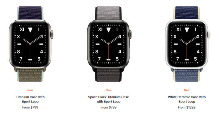 Apple Watch Edition Series 5 รุ่นตัวเรือนไททาเนียมกับเซรามิก และรุ่น Hermès แถมสาย Sport Band มาให้ในกล่อง