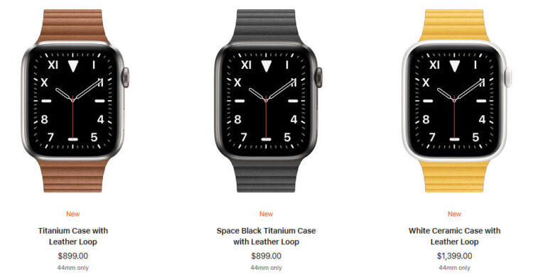 Apple Watch Edition Series 5 รุ่นตัวเรือนไททาเนียมกับเซรามิก และรุ่น Hermès แถมสาย Sport Band มาให้ในกล่อง