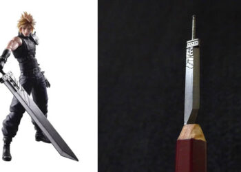 ศิลปินชาวญี่ปุ่น แกะสลักไส้ดินสอ ให้ออกมาเป็นดาบ Buster Sword ของ Cloud Strife