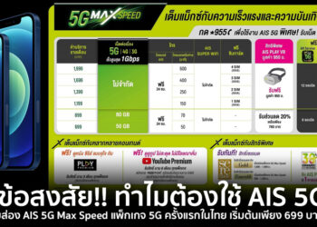 ไขข้อสงสัย!! ทำไมต้องใช้ AIS 5G พร้อมส่อง AIS 5G Max Speed แพ็กเกจ 5G ครั้งแรกในไทย เริ่มต้นเพียง 699 บาท