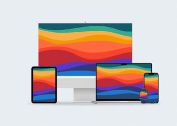 แจก Wallpaper ภาพพื้นหลังรูปคลื่นแบบมินิมอลสวยๆ สำหรับ MacBook, iMac, iPhone, iPad และ Apple Watch