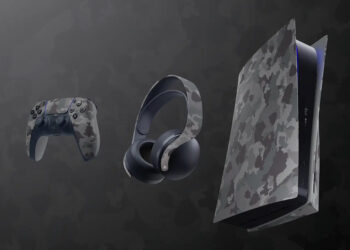 PlayStation 5 Console Cover ได้รับสีสันใหม่ Gray Camouflage รวมถึง DualSense และ หูฟัง Pulse 3D