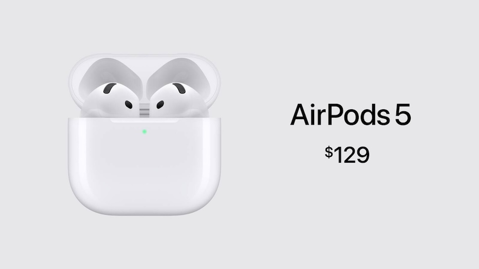 AirPods 5 เปิดตัวทางการ ราคาเดิม เริ่มต้น 129 ดอลลาร์สหรัฐ หรือราว 4,290 บาท