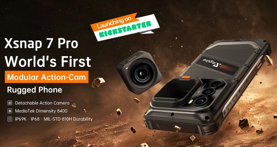 RugOne Xsnap 7 Pro สมาร์ตโฟนสุดแกร่ง มาพร้อมกล้อง Action Cam แบบถอดแยกได้