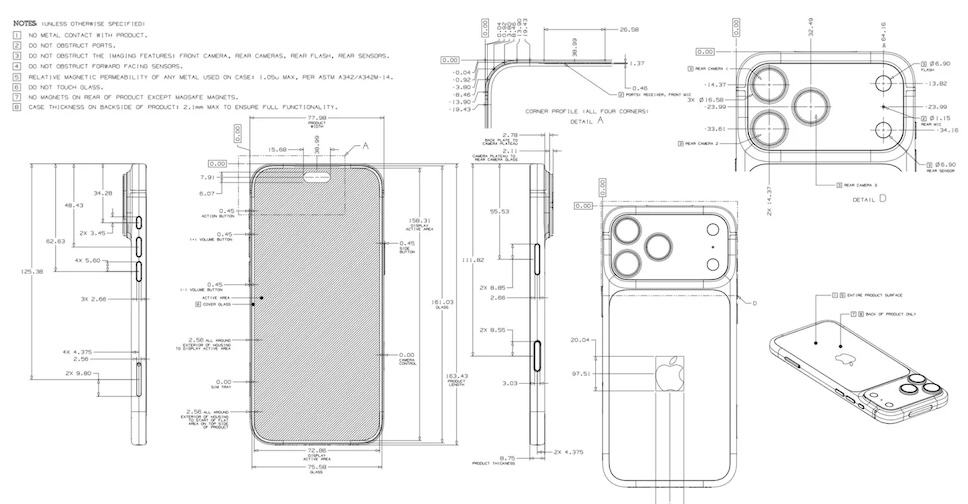 Apple แชร์พิมพ์เขียว iPhone, iPad, Macและผลิตภัณฑ์อื่นๆ เผยให้เห็นดีไซน์ภายนอกอย่างละเอียด
