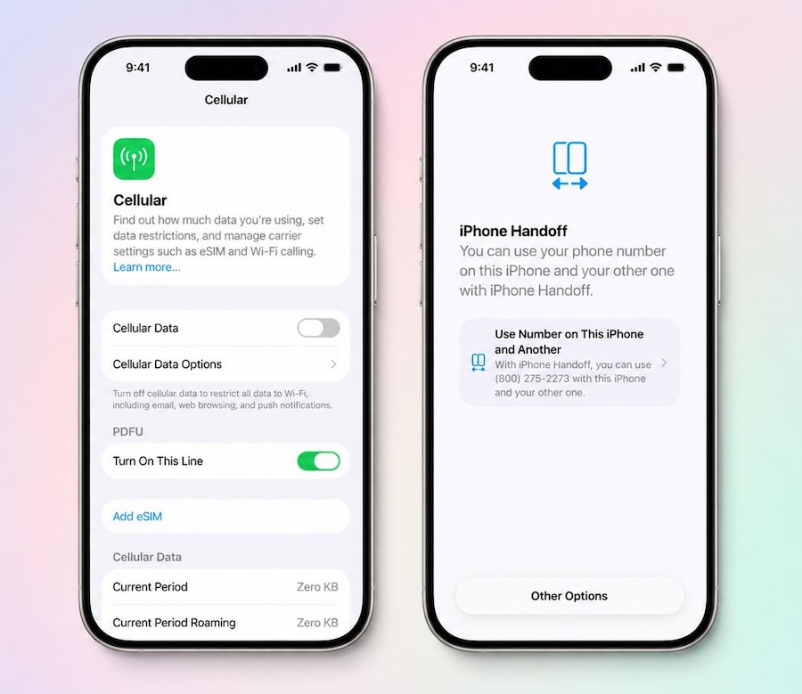 ฟีเจอร์ iPhone Handoff ใน iOS 27 ช่วยให้ผู้ใช้งานที่มี iPhone สองเครื่อง ใช้เบอร์โทรเดียวกันได้