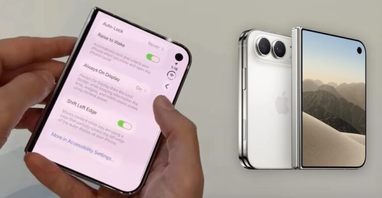 iPhone Duo มีฟีเจอร์ Shift Left Edge ขยายขอบหน้าจอให้หนาขึ้น เพื่อไม่ให้เคสบังเนื้อหาบนจอแสดงผล