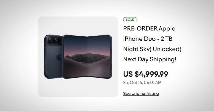 iPhone Duo ถูกนำมาขายต่อบน eBay โก่งราคาถึง 167,000 บาท
